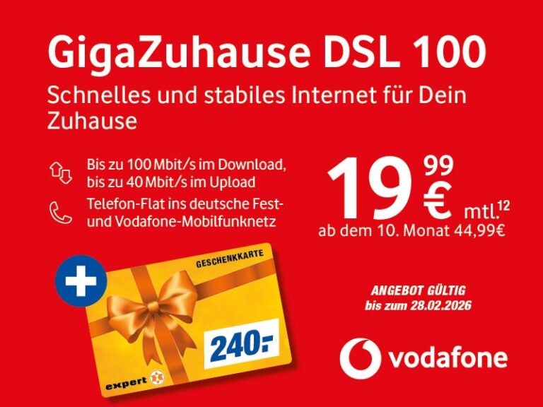 Wir schenken Dir dazu einen 240 € expert Gutschein